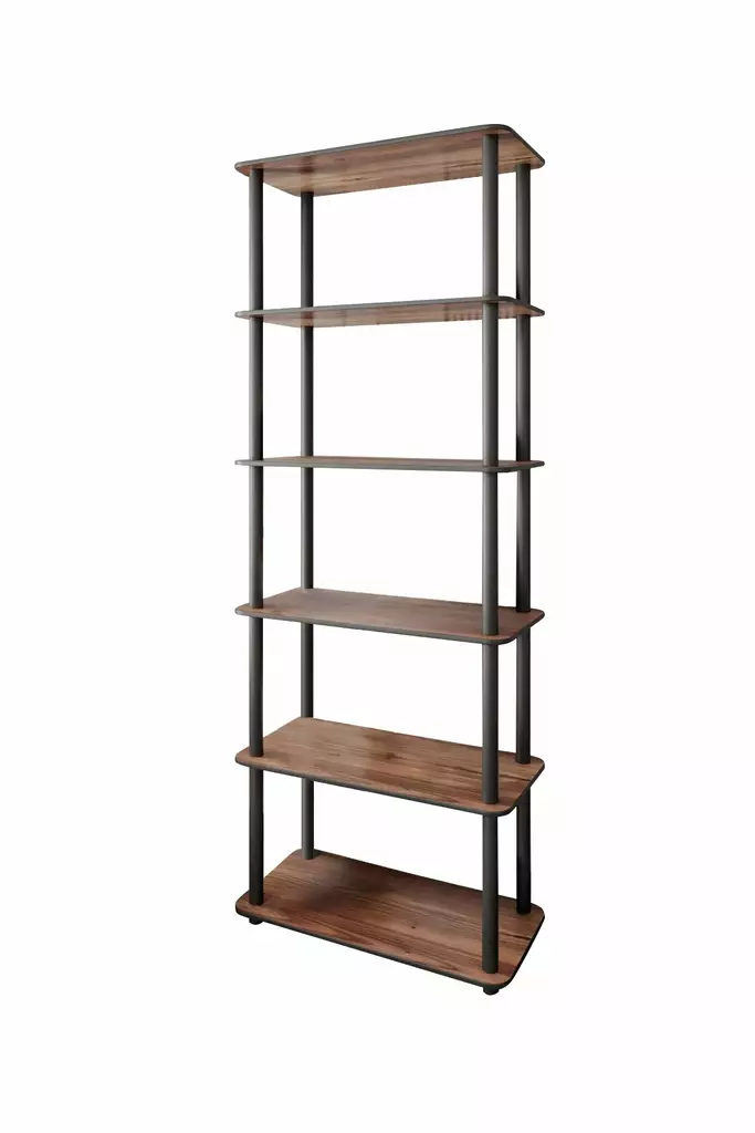 Walnut-kirjahylly 100% MDF, 60x173x30 cm, tyylikäs ja kestävä säilytysratkaisu kodin sisustukseen - Kirjahyllyt - 8684283348718 - 1