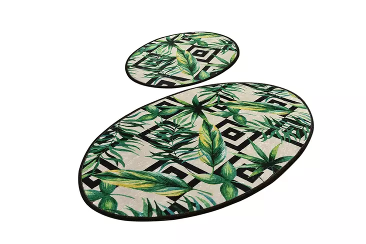 Ylellinen Kylpyhuonemattosetti 2-osainen - Antibakteerinen, Liukumaton, Konepestävä, 100% Polyesteri, 50x60cm & 60x100cm - Kylpyhuonematot ja kosteantilan matot - 8681875666298 - 1