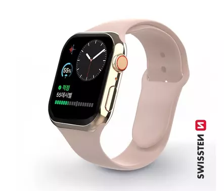 Apple Watch ranneke | Rosa | 42-49 mm | Silikoni | Swissten - Älykellot ja aktiivisuusmittarit - 8595217477179 - 1