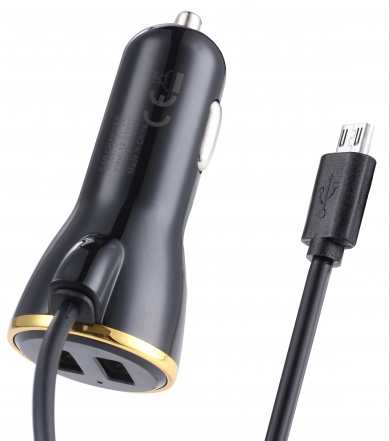 Autolaturi 3.4A 2xUSB - MicroUSB liittimell=C3=A4 Mobia - Autolaturit - 6430035342839 - 1