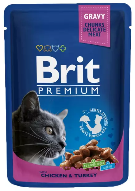 Brit Cat kana-kalkkuna kastikkee 100 g - Märkäruoka - 8595602506019 - 1