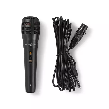 Mikrofoni | Kardioidi | Irroitettava kaapeli | 5.00 m | 80 Hz - 12 kHz | 600 Ohm | -75 dB | On/off-kytkin | Matkakotelo sisältyy | ABS-Muovi / Alumiini | Musta - Mikrofonit ja karaokelaitteet - 5412810283859 - 1