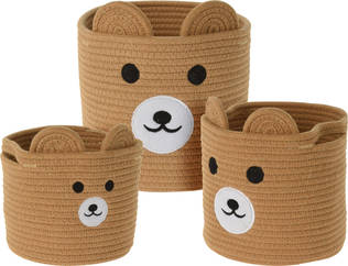 Puuvillakori nalle - Säilytyslaatikot ja korit - 0283080110429 - 1