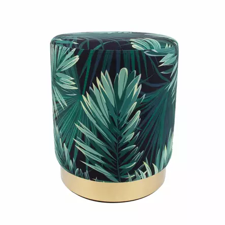 Rahi LA PERLA 35cm pyöreä, samettiverhoilu, sininen/vihreät lehdet - Yksittäiskappaleet - 0283080099359 - 1