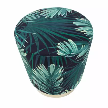 Rahi LA PERLA 35cm pyöreä, samettiverhoilu, sininen/vihreät lehdet - Yksittäiskappaleet - 0283080099359 - 2