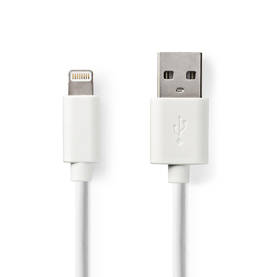 Lightning Kaapeli | USB 2.0 | Apple Lightning 8-Pin | USB-A Uros | 480 Mbps | Niklattu | 2.00 m | Pyöreä | PVC | Valkoinen | Laatikko - Lightning-kaapelit - 5412810288779 - 2