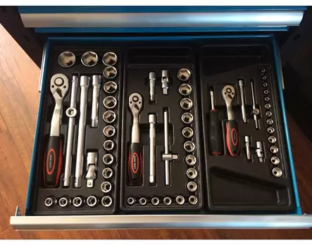 Ty=C3=B6kaluvaunu Timco 220-osainen, hylsyv=C3=A4=C3=A4ntimet - Työkaluvaunut - 6438014130729 - 2