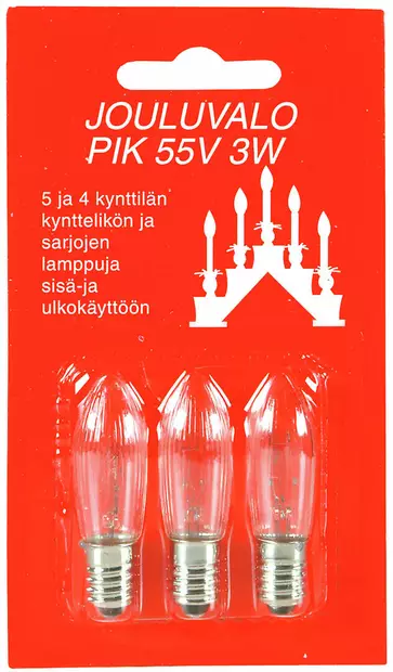 Varalamppu 3W 55V - Kyntteliköt - 6435200000989 - 1