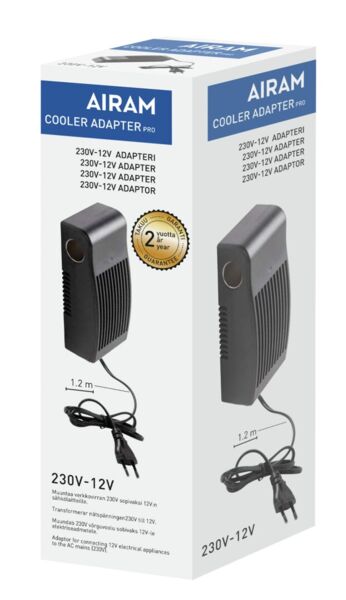 Verkkovirta-adapteri Airam Pro 230V 12V - Kylmälaukut ja termokset - 6435200237989 - 2