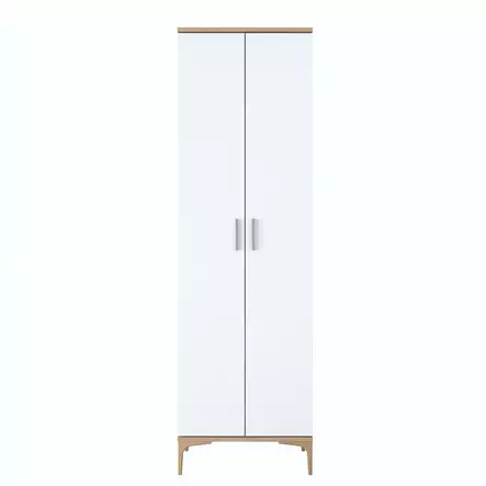 Hall Standi - Tyylikäs ja Kestävä Eteisen Säilytysratkaisu, Pähkinä Valkoinen, 100% Melamiinipinnoitettu, 60x198,6x37,5 cm - Eteiskaapit - 8684282480839 - 1