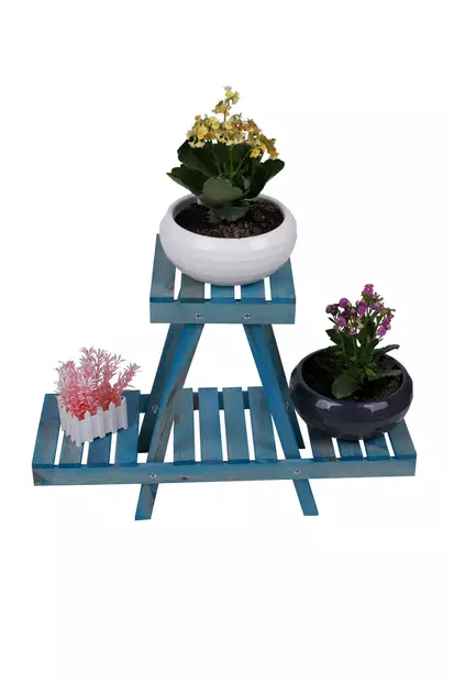 Jardiniere Sininen Erikoismuotoilu Puinen Kukkaruukku 50x70x24 cm - Koristeellinen Puutarhan Kohokohta - Kukkatelineet ja kasvutuet - 8683342261739 - 1