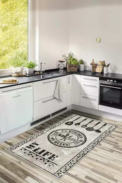 Monivärinen eteisen matto käytävämatto 80x150 cm - 100% Polyesteri, Antibakteerinen, Ekologinen, Konepestävä, Liukumaton Alusta - Pienet matot ja käytävämatot - 8683342892179 - 2