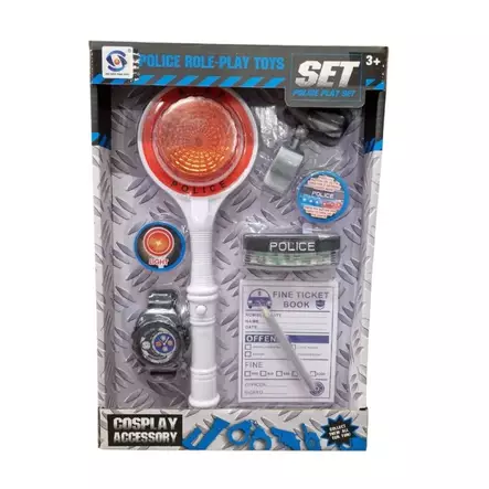 Pikkupoliisin työvälineet - vilkkuva hälytysvalo ja sakkovihko 3+ - Lasten työkalut ja ammattilelut - 6438484016929 - 2