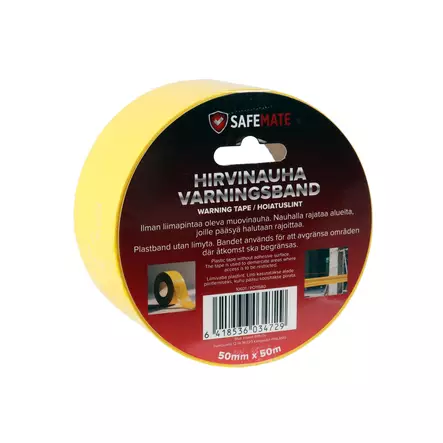 SafeMate Hirvinauha 50mm 50m keltainen - Huomio- ja turvatuotteet - 6418536034729 - 2