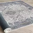100% Puuvillamatto 120x180 cm - Konepestävä, Antibakteerinen, Liukumaton PVC-pohja, Kermainen Harmaa Beige - Suuret ja keskikokoiset matot - 8683742635499 - 6