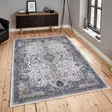100% Puuvillamatto 120x180 cm - Konepestävä, Antibakteerinen, Liukumaton PVC-pohja, Kermainen Harmaa Beige - Suuret ja keskikokoiset matot - 8683742635499 - 3