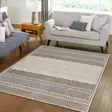 100% Puuvillamatto 50x80 cm - Antibakteerinen, Konepestävä, Liukumaton PVC-pohja, Beige/Ruskea/Musta - Pienet matot ja käytävämatot - 8683742640349 - 3