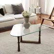 100% Pyökki Pöytä, 6mm, Temperoitu Lasi, Saksanpähkinä, 96x41x81 cm, Assembled, 2 Pakkausta, Tyylikäs ja Kestävä - Pöydät - 8682870558519 - 2