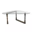 100% Pyökki Pöytä, 6mm, Temperoitu Lasi, Saksanpähkinä, 96x41x81 cm, Assembled, 2 Pakkausta, Tyylikäs ja Kestävä - Pöydät - 8682870558519 - 8