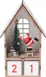 Adventtikalenteri puinen Talo led valolla - Joulukoristeet ja -tekstiilit - 8719987716539 - 4