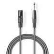 Balansoitu Audiojohto | XLR 3-Pin uros | 6.35 mm uros | Niklattu | 3.00 m | Pyöreä | PVC | Tummanharmaa | Pahvikotelo - Audiokaapelit - 5412810295739 - 1