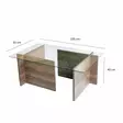 Walnut-värinen sohvapöytä: 100% karkaistu lasi, melamiinipinnoitettu runko, 105x40x65 cm, tyylikäs ja kestävä - Sohvapöydät - 8683342979139 - 7