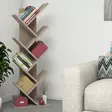 Moderni Kirjahylly, Pähkinä, 100% Melamiinipinnoitettu Lastulevy, 46x128,5x22 cm, Useita Hyllyjä, Seinään Kiinnitettävä - Kirjahyllyt - 8681875808339 - 1