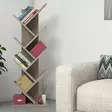 Moderni Kirjahylly, Pähkinä, 100% Melamiinipinnoitettu Lastulevy, 46x128,5x22 cm, Useita Hyllyjä, Seinään Kiinnitettävä - Kirjahyllyt - 8681875808339 - 2