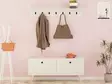 Tyylikäs Valkoinen Eteisteline - 100% Melamiinipinnoitettu - Monikäyttöinen Ripustusteline ja Hyllyt - 113x48,5x35 cm - Huonekalut - 8683342460729 - 3