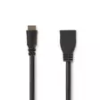 High Speed HDMI Kaapeli Ethernet | HDMI Mini | HDMI Ulostulo | 4K@30Hz | 10.2 Gbps | 0.20 m | Pyöreä | PVC | Musta | Kirjekuori - HDMI-kaapelit - 5412810269709 - 1