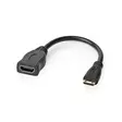 High Speed HDMI Kaapeli Ethernet | HDMI Mini | HDMI Ulostulo | 4K@30Hz | 10.2 Gbps | 0.20 m | Pyöreä | PVC | Musta | Kirjekuori - HDMI-kaapelit - 5412810269709 - 40