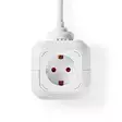 Jatkojohto | Maadoitettu virtaliitin / Tyyppi F (CEE 7/7) | 4-suuntainen | 1.50 m | 3680 W | 16 A | Maadoituksen tyyppi: Sivukontaktit | 230 V AC 50/60 Hz | Pistokannan kulma: 90 ° | H05VV-F 3G1.5mm² | Valkoinen - Jatkojohdot - 5412810323289 - 35