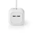 Jatkojohto | Maadoitettu virtaliitin / Tyyppi F (CEE 7/7) | 4-suuntainen | 1.50 m | 3680 W | 16 A | Maadoituksen tyyppi: Sivukontaktit | 230 V AC 50/60 Hz | Pistokannan kulma: 90 ° | H05VV-F 3G1.5mm² | Valkoinen - Jatkojohdot - 5412810323289 - 10