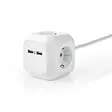 Jatkojohto | Maadoitettu virtaliitin / Tyyppi F (CEE 7/7) | 4-suuntainen | 1.50 m | 3680 W | 16 A | Maadoituksen tyyppi: Sivukontaktit | 230 V AC 50/60 Hz | Pistokannan kulma: 90 ° | H05VV-F 3G1.5mm² | Valkoinen - Jatkojohdot - 5412810323289 - 40