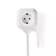 Jatkojohto | Maadoitettu virtaliitin / Tyyppi F (CEE 7/7) | 4-suuntainen | 1.50 m | 3680 W | 16 A | Maadoituksen tyyppi: Sivukontaktit | 230 V AC 50/60 Hz | Pistokannan kulma: 90 ° | H05VV-F 3G1.5mm² | Valkoinen - Jatkojohdot - 5412810323289 - 49