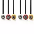 Komposiittivideokaapeli | 3x RCA uros | 3x RCA uros | Niklattu | 480p | 2.00 m | Pyöreä | PVC | Musta | Kirjekuori - HDMI-kaapelit - 5412810280209 - 10