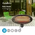 Patio lämmitin | 2000 W | 3 Lämpöasetusta | Seinäkiinnitettävä | IP34 | Musta - Terassilämmittimet ja -tarvikkeet - 5412810326839 - 5