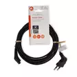 Sähköjohto | Euro Uros | IEC-320-C7 | Kulma | Kulma vasemmalle | Niklattu | 3.00 m | Litteä | PVC | Musta | Label - Virtakaapelit ja liittimet - 5412810427499 - 66