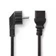 Sähköjohto | Suko Uros | IEC-320-C19 | Kulma | Suora | Niklattu | 2.00 m | Pyöreä | PVC | Musta | Laatikko - Virtakaapelit ja liittimet - 5412810427369 - 1