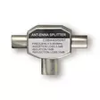 Satelliitti- ja antenni-sovitin | 2x koaksiaali uros | IEC (Coax) Naaras | Niklattu | 75 Ohm | T-jakaja | Metalli | Valkoinen | 1 kpl | Laatikko - Antenniliittimet ja adapterit - 5412810265619 - 30