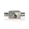 Satelliitti- ja antenni-sovitin | 2x koaksiaali uros | IEC (Coax) Naaras | Niklattu | 75 Ohm | T-jakaja | Metalli | Valkoinen | 1 kpl | Laatikko - Antenniliittimet ja adapterit - 5412810265619 - 10