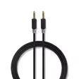 Stereoäänikaapeli | 3.5 mm uros | 3.5 mm uros | Kullattu | 1.00 m | Pyöreä | Antrasiitti | Laatikko - Audiokaapelit - 5412810264889 - 1