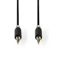 Stereoäänikaapeli | 3.5 mm uros | 3.5 mm uros | Kullattu | 1.00 m | Pyöreä | Antrasiitti | Laatikko - Audiokaapelit - 5412810264889 - 10