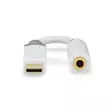 USB-C Sovitin | USB 2.0 | USB-C Uros | 3.5 mm naaras | 0.10 m | Pyöreä | Kullattu | PVC | Valkoinen | Laatikko - Tietokone ja verkko - 5412810336609 - 10