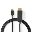 USB-C Sovitin | USB 3.2 Gen 1 | USB-C Uros | HDMI liitin | 4K@60Hz | 2.00 m | Pyöreä | Kullattu | PVC | Antrasiitti | Laatikko - Tietokone ja verkko - 5412810331659 - 1