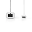USB-verkkosovitin | USB 3.2 Gen 1 | 1 Gbps | USB-C Uros | RJ45 Naaras | 0.20 m | Pyöreä | Niklattu | Tinattu Kupari | Valkoinen | Laatikko - Tietokone ja verkko - 5412810289189 - 10