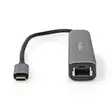USB N Moniporttisovitin | 4-in-1 | USB 3.2 Gen 1 | USB-C Uros | HDMI Ulostulo / RJ45 Naaras / USB-A Naaras / USB-C Naaras | 5 Gbps | 0.20 m | Pyöreä | Kullattu | PVC | Antrasiitti | Laatikko - Tietokone ja verkko - 5412810414239 - 15