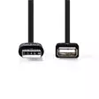 USB kaapeli | USB 2.0 | USB-A Uros | USB-A Naaras | 480 Mbps | Niklattu | 2.00 m | Pyöreä | PVC | Musta | Laatikko - Tietokone ja verkko - 5412810288809 - 10