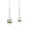 USB kaapeli | USB 2.0 | USB-A Uros | USB Micro-B Uros | 480 Mbps | Kullattu | 1.00 m | Litteä | PVC | Valkoinen | Ikkunallinen laatikko - Tietokone ja verkko - 5412810263509 - 10