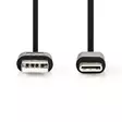 USB kaapeli | USB 2.0 | USB-A Uros | USB-C Uros | 15 W | 480 Mbps | Niklattu | 3.00 m | Pyöreä | PVC | Musta | Laatikko - Tietokone ja verkko - 5412810329519 - 10